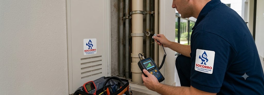 Profissional realizando Caça Vazamento de Água (Detecção Eletrônica) em Pomerode