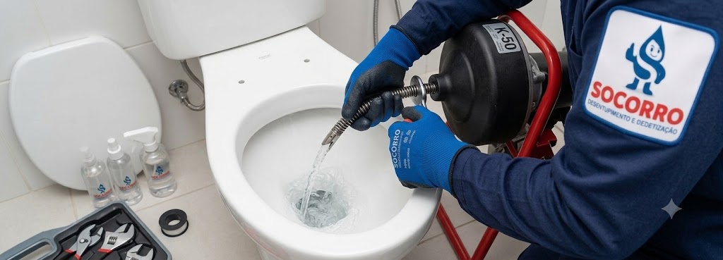 Profissional realizando Desentupidora de Vasos Sanitários em Pomerode